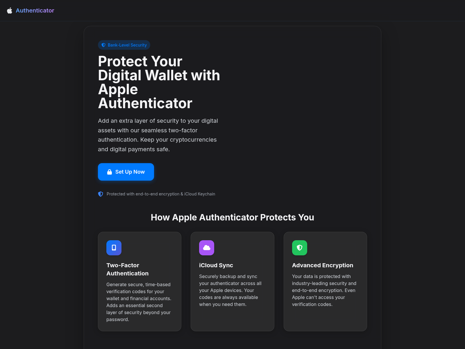 Screenshot of apple-authenticator.com
