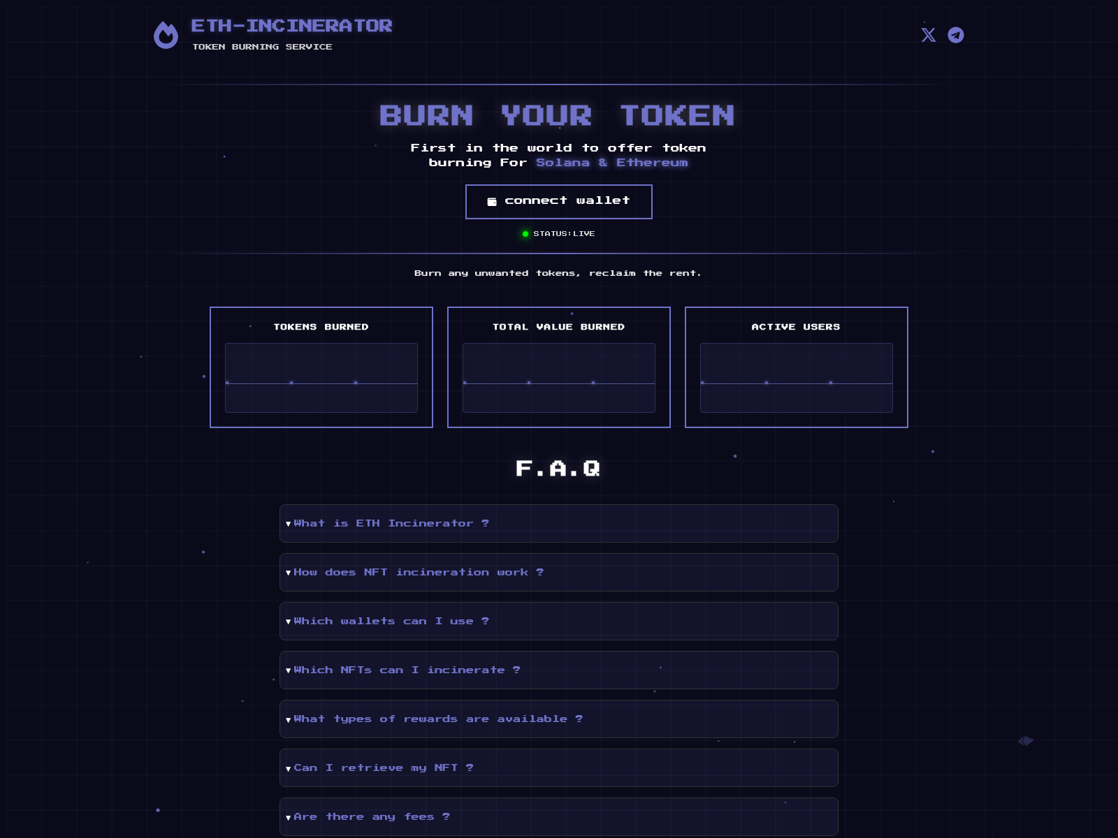 Screenshot of ethincinerator.com