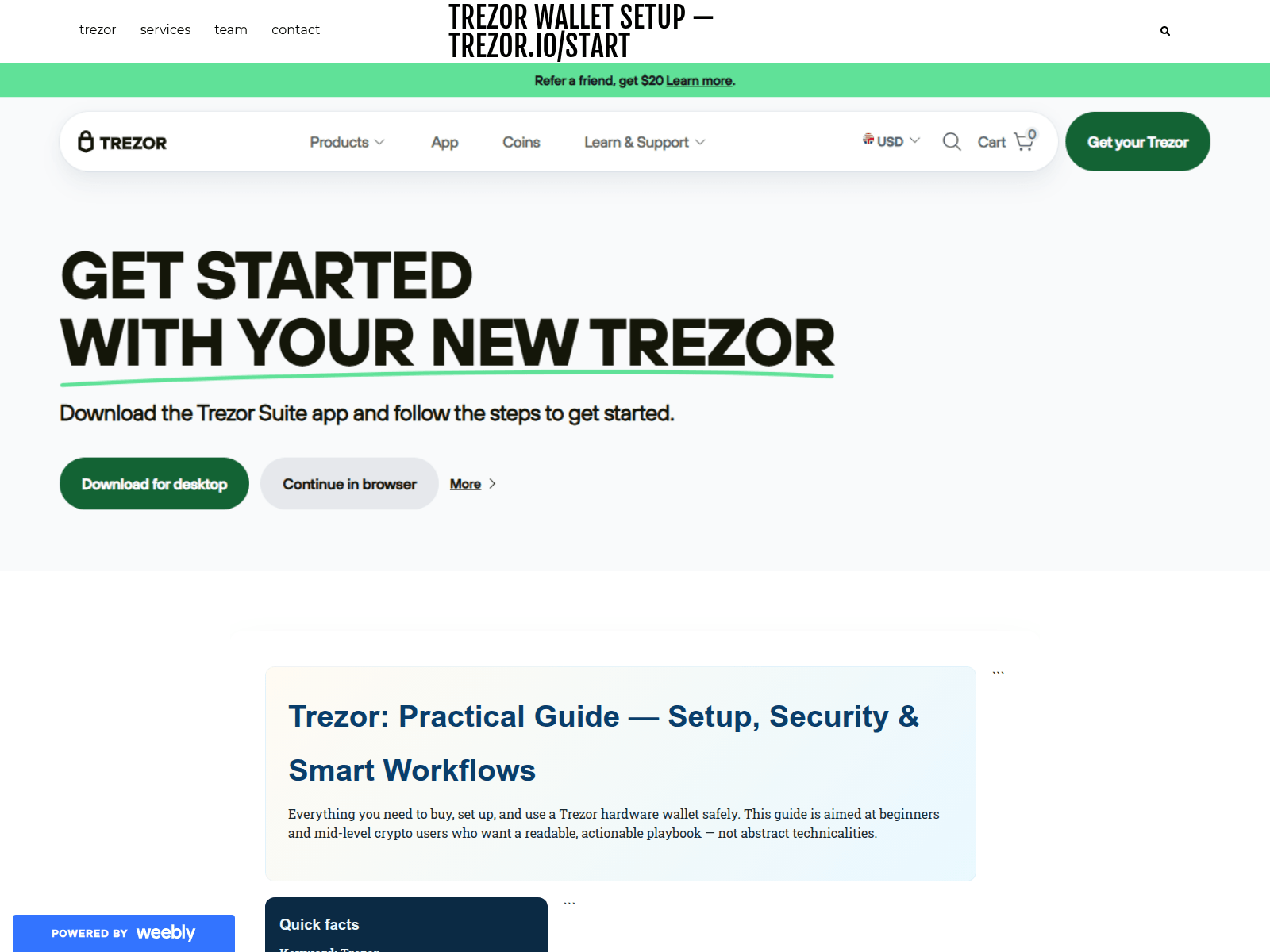 Screenshot of trezer-iostartpages.weebly.com