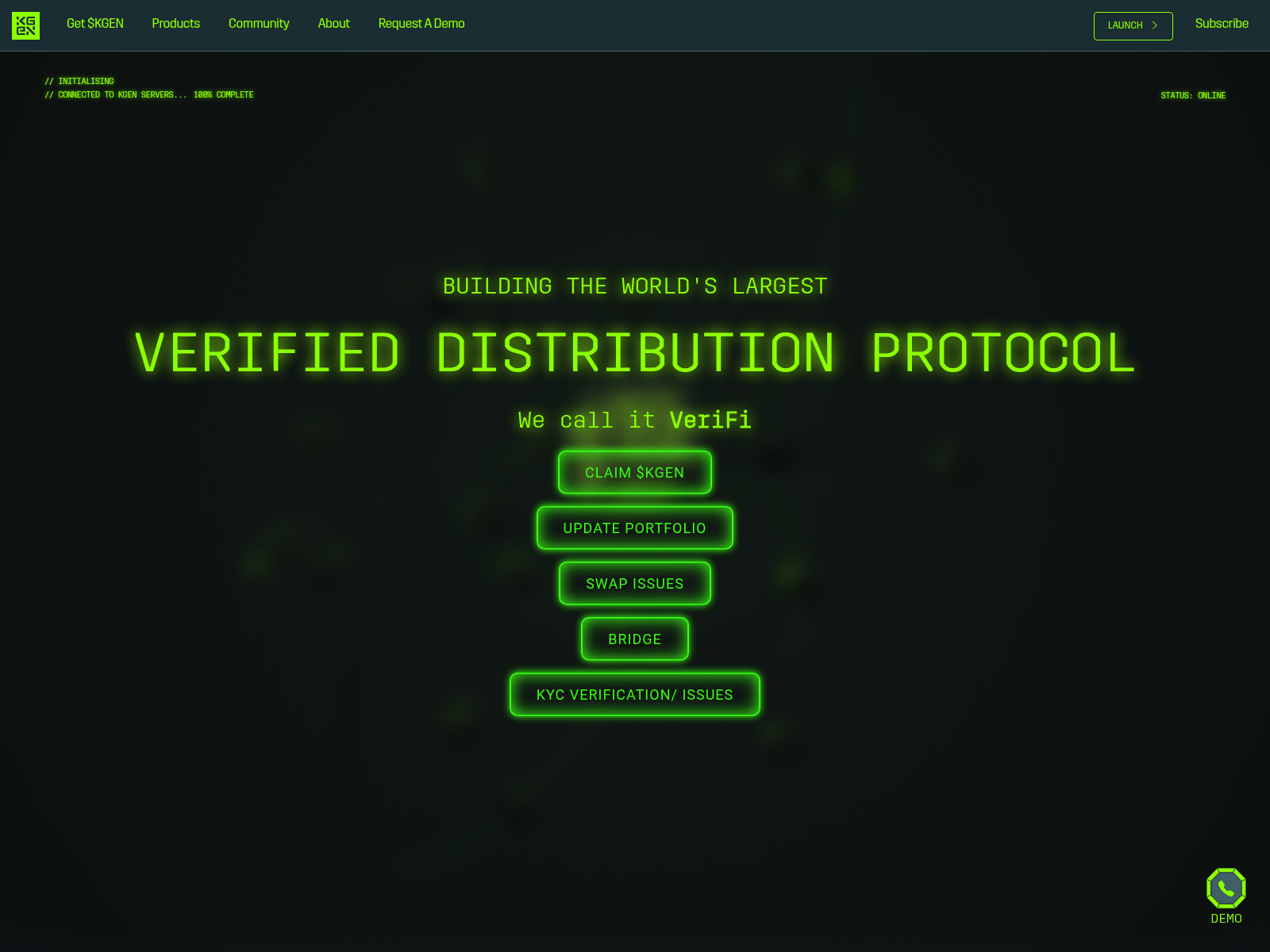 Screenshot of launch.kgen-io.com