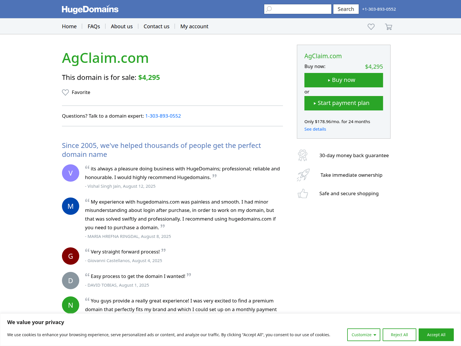 Screenshot of agclaim.com