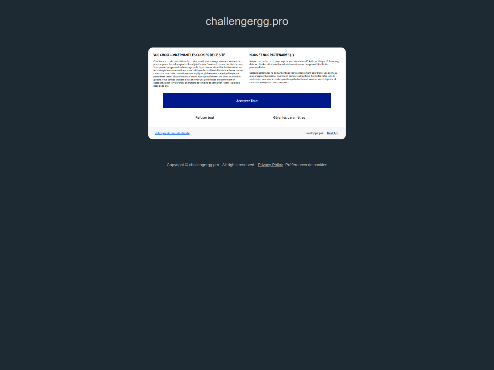 Screenshot of challengergg.pro