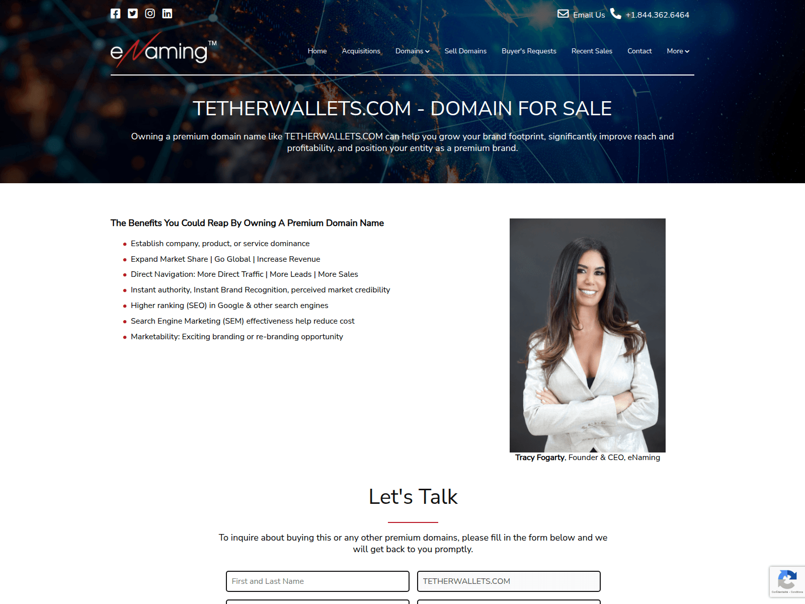 Screenshot of tetherwallets.com
