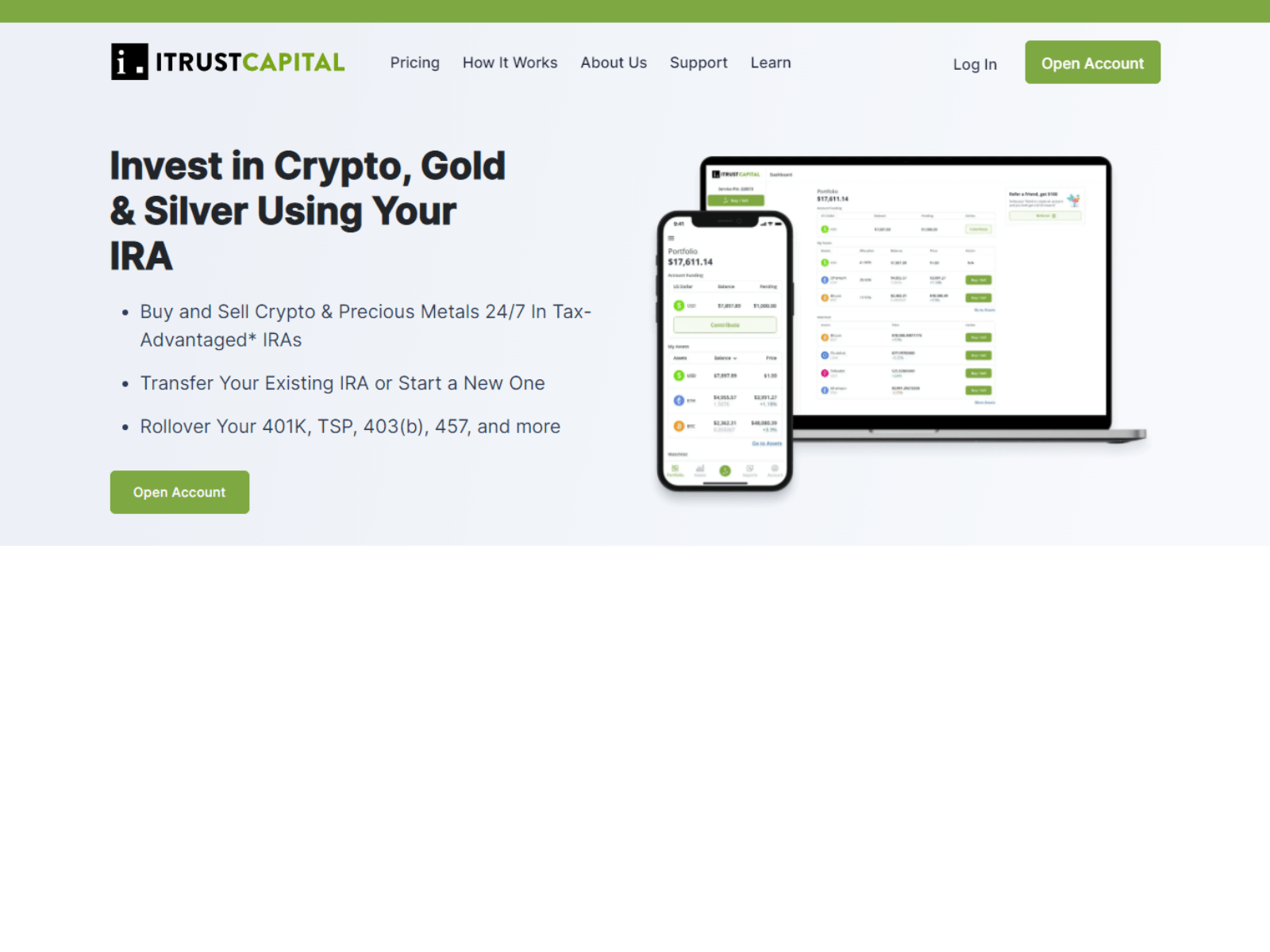 Screenshot of itrustceapitallogein.webflow.io