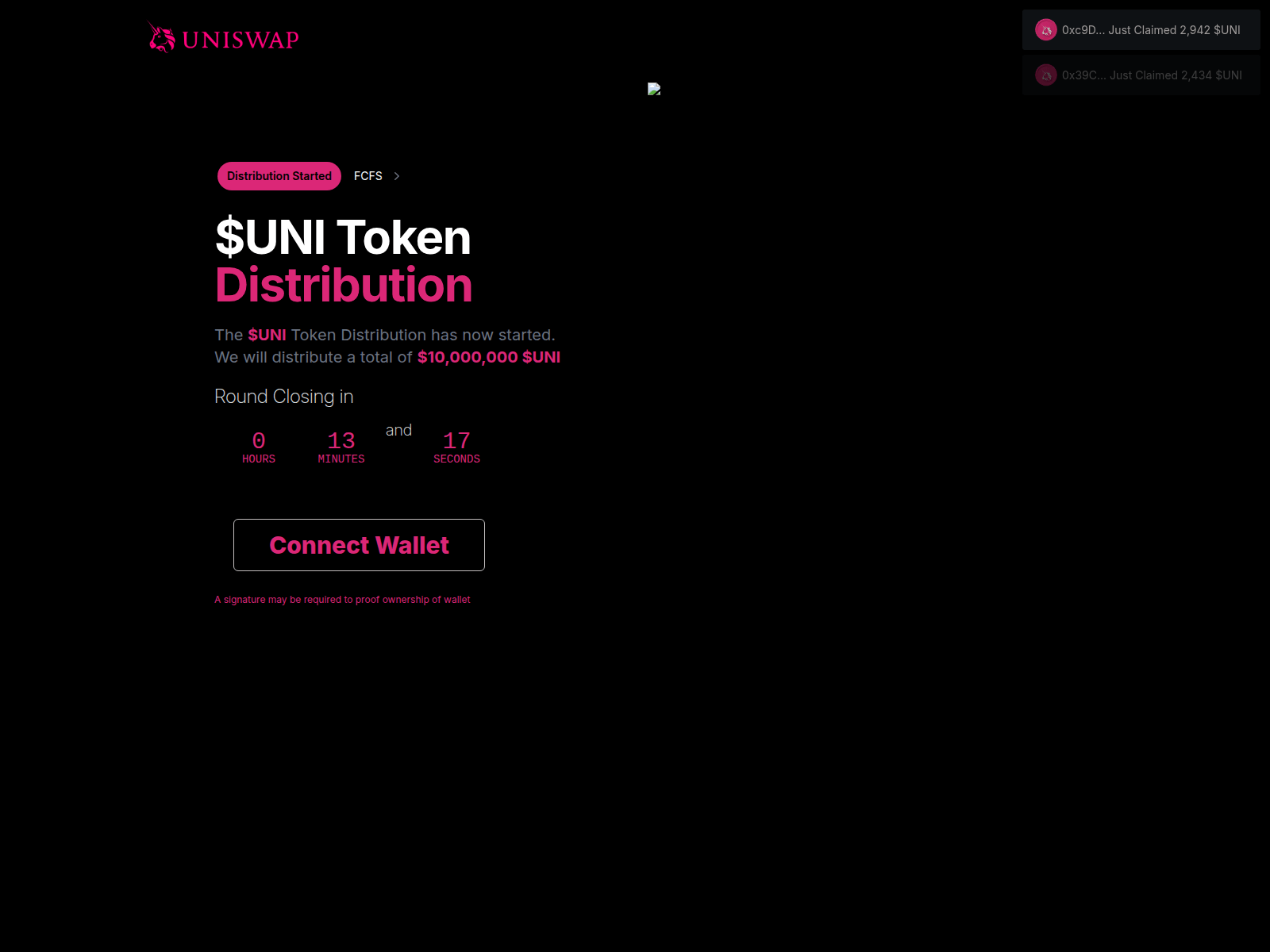 Screenshot of allocation-uniswap.com