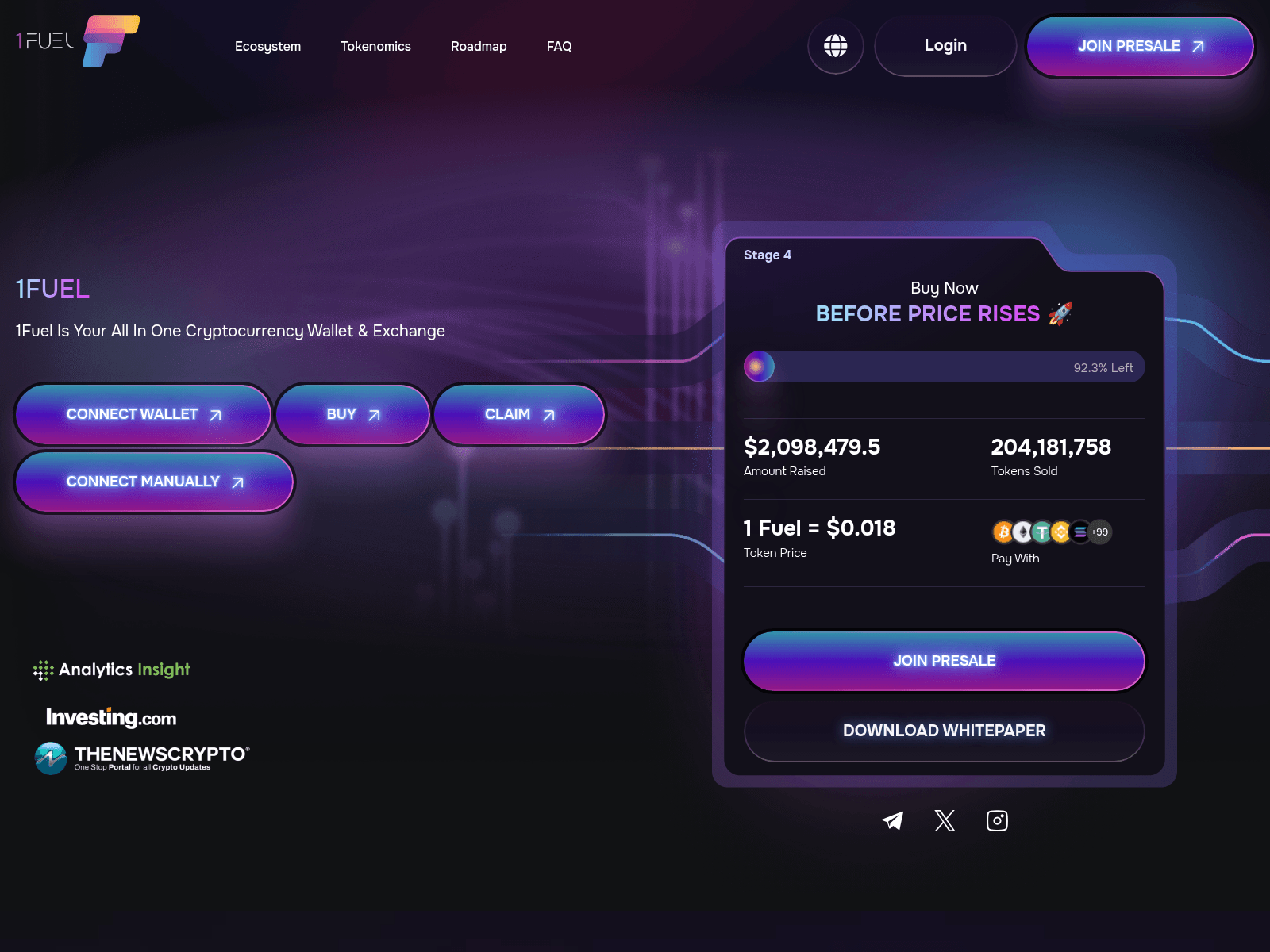 Screenshot of 1fueliotoken.life
