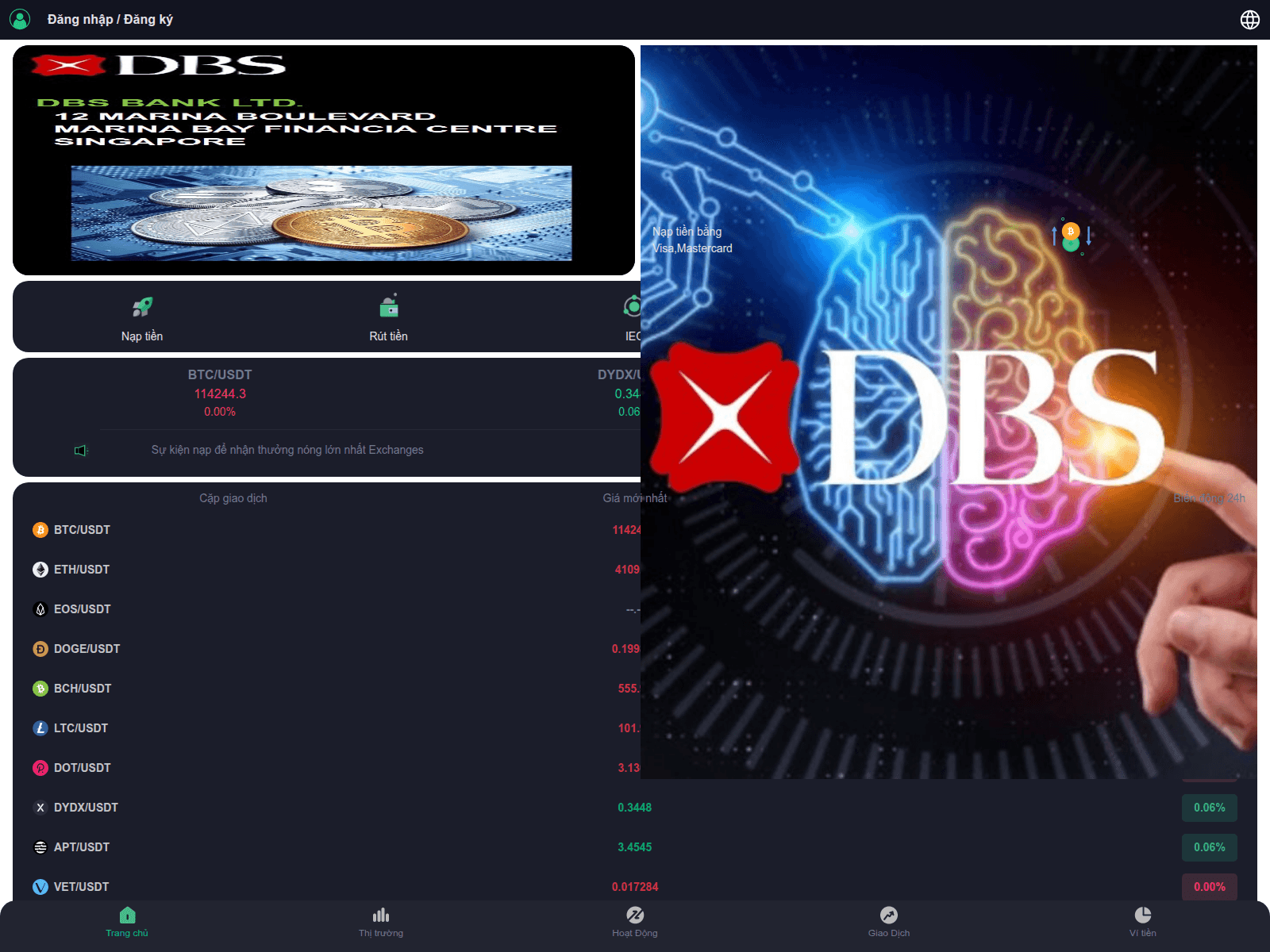 Screenshot of dbschange.net