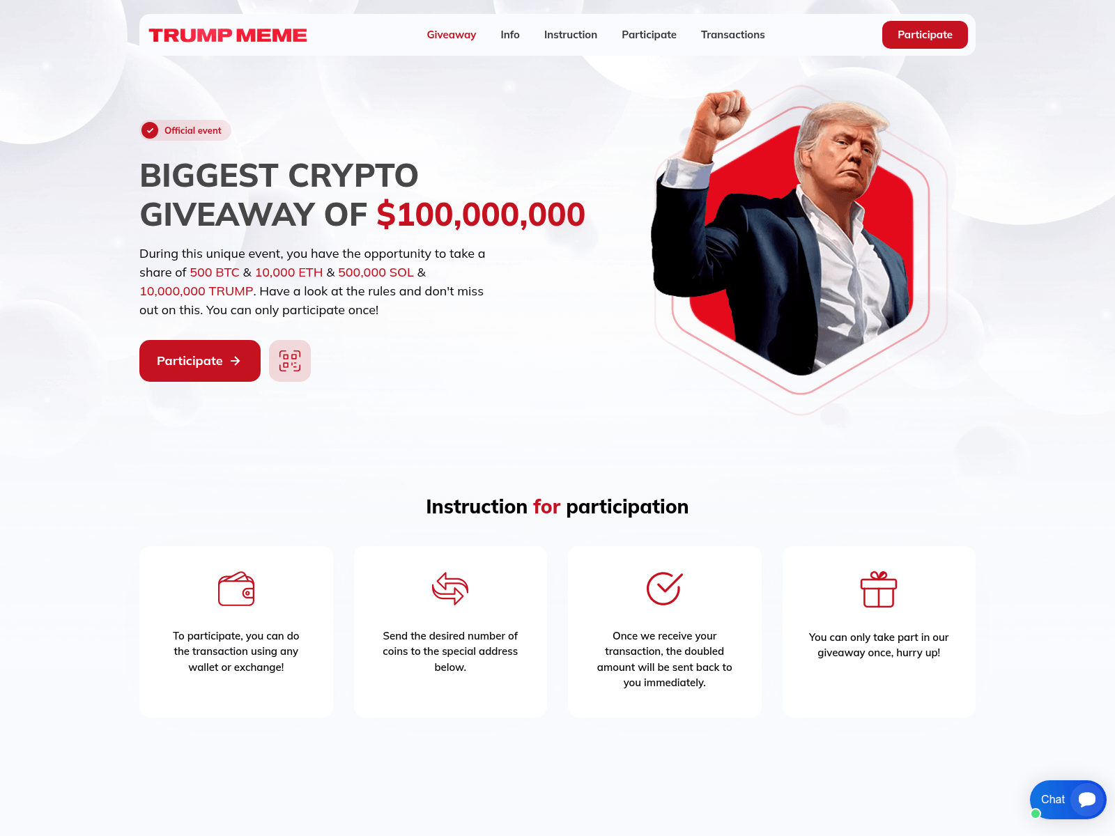 Screenshot of trumpgetbtc.com
