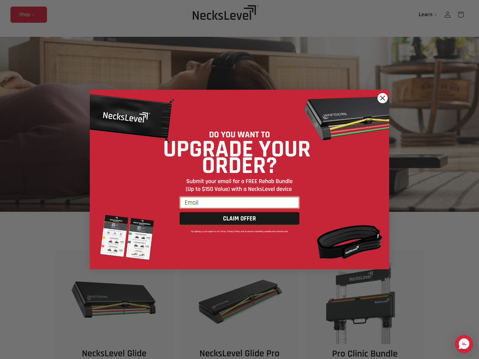 Screenshot of neckslevel.com