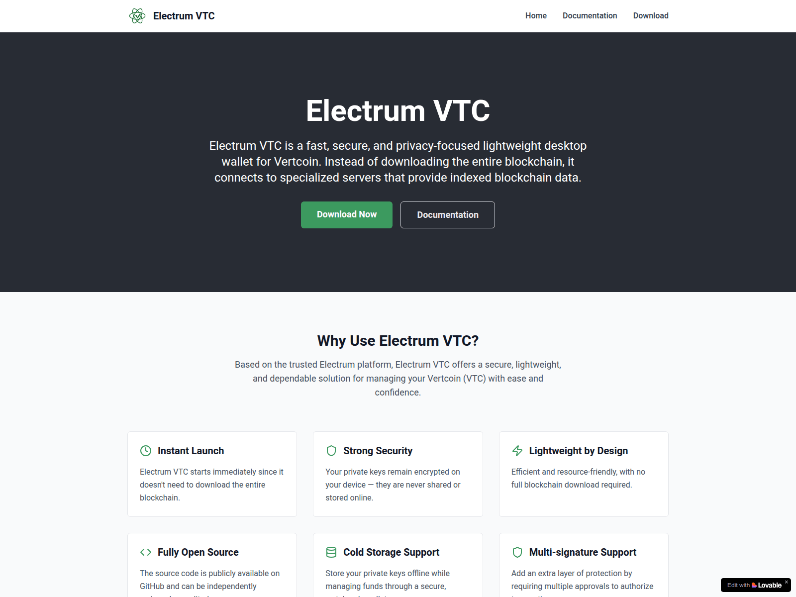 Screenshot of vert-wallet-clarity.lovable.app