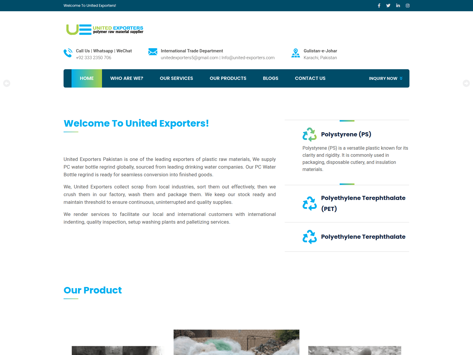 Screenshot of united-exporters.com