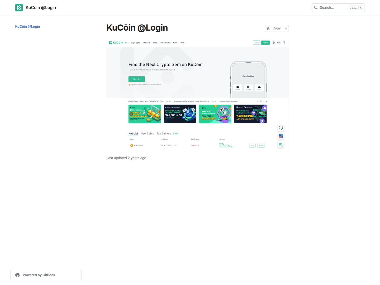Screenshot of kucoinjologin.gitbook.io