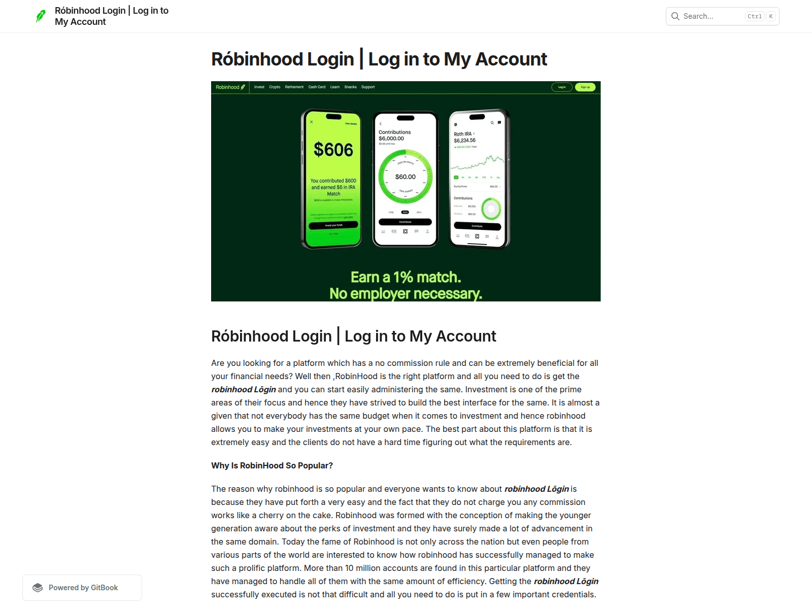 Screenshot of rabinhood-login.gitbook.io