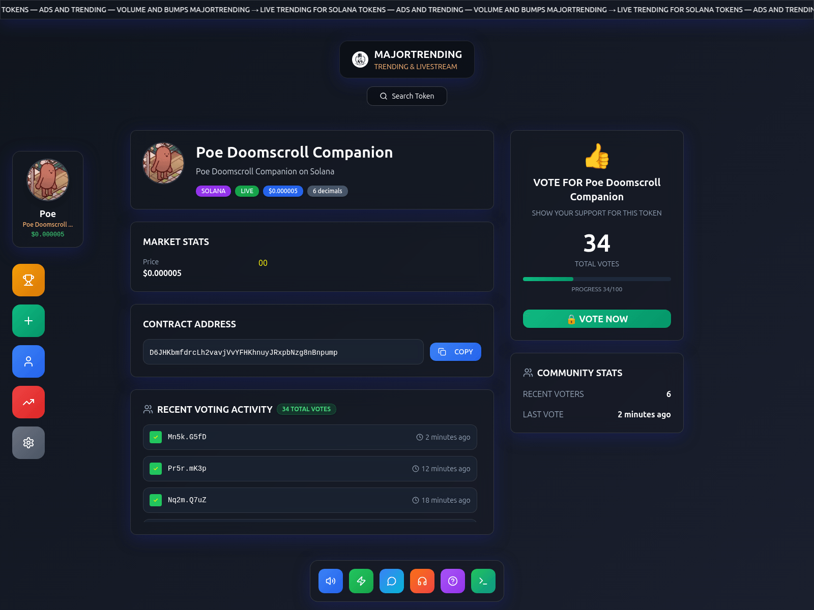 Screenshot of majortrending.live