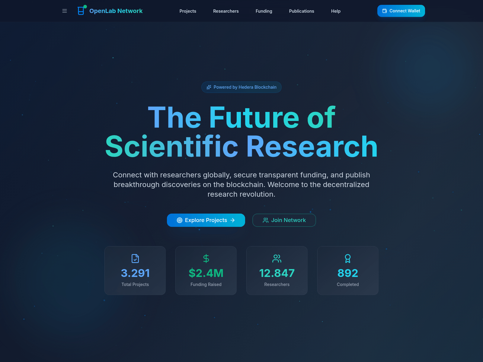 Screenshot of hedera-researcher.vercel.app
