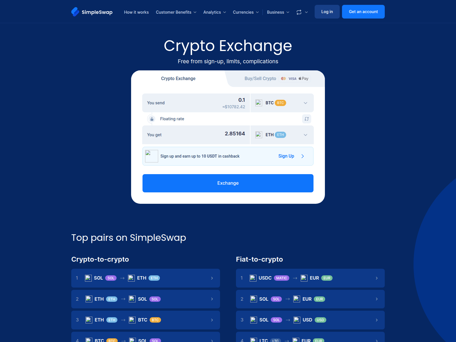 Screenshot of simpleswap.pics