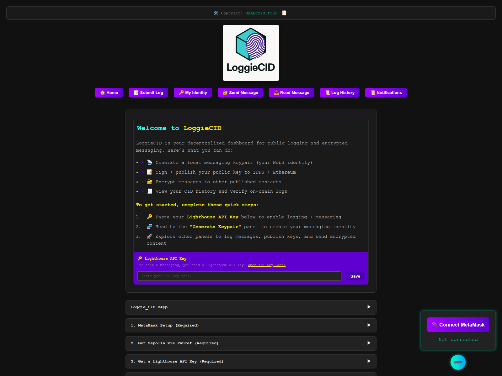 Screenshot of loggieos.net
