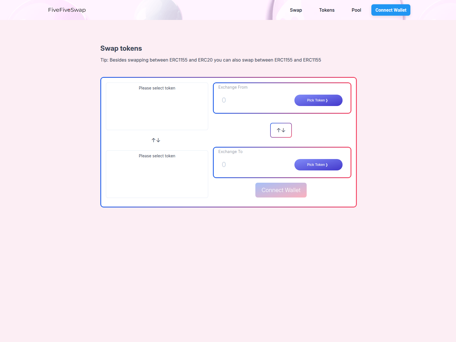 Screenshot of fivefiveswap-front.pages.dev