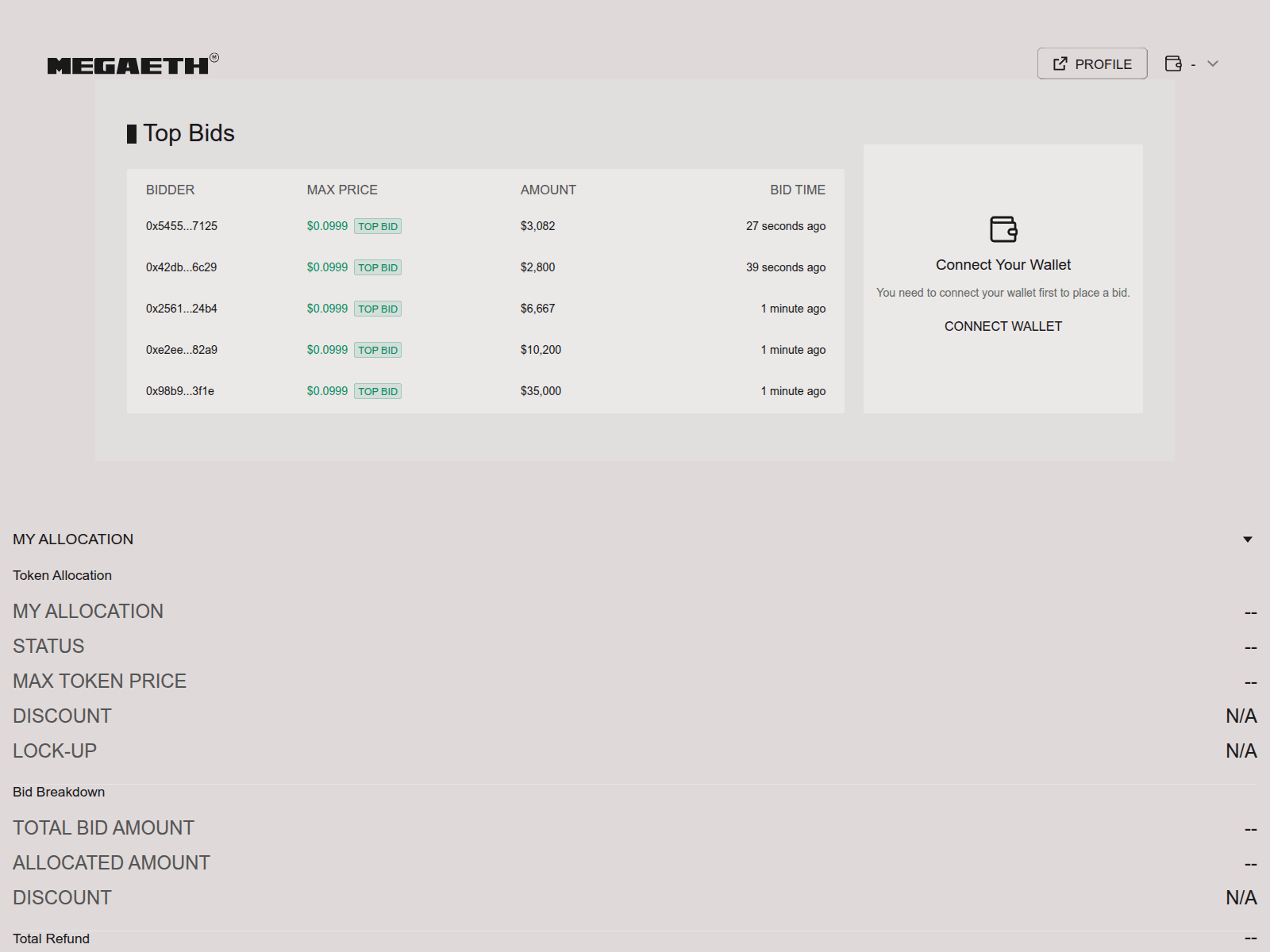 Screenshot of claim.megeethe.com