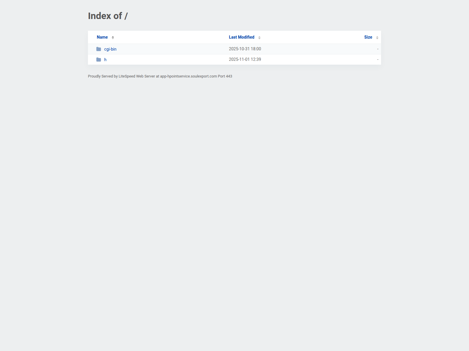 Screenshot of app-hpointservice.soulexport.com