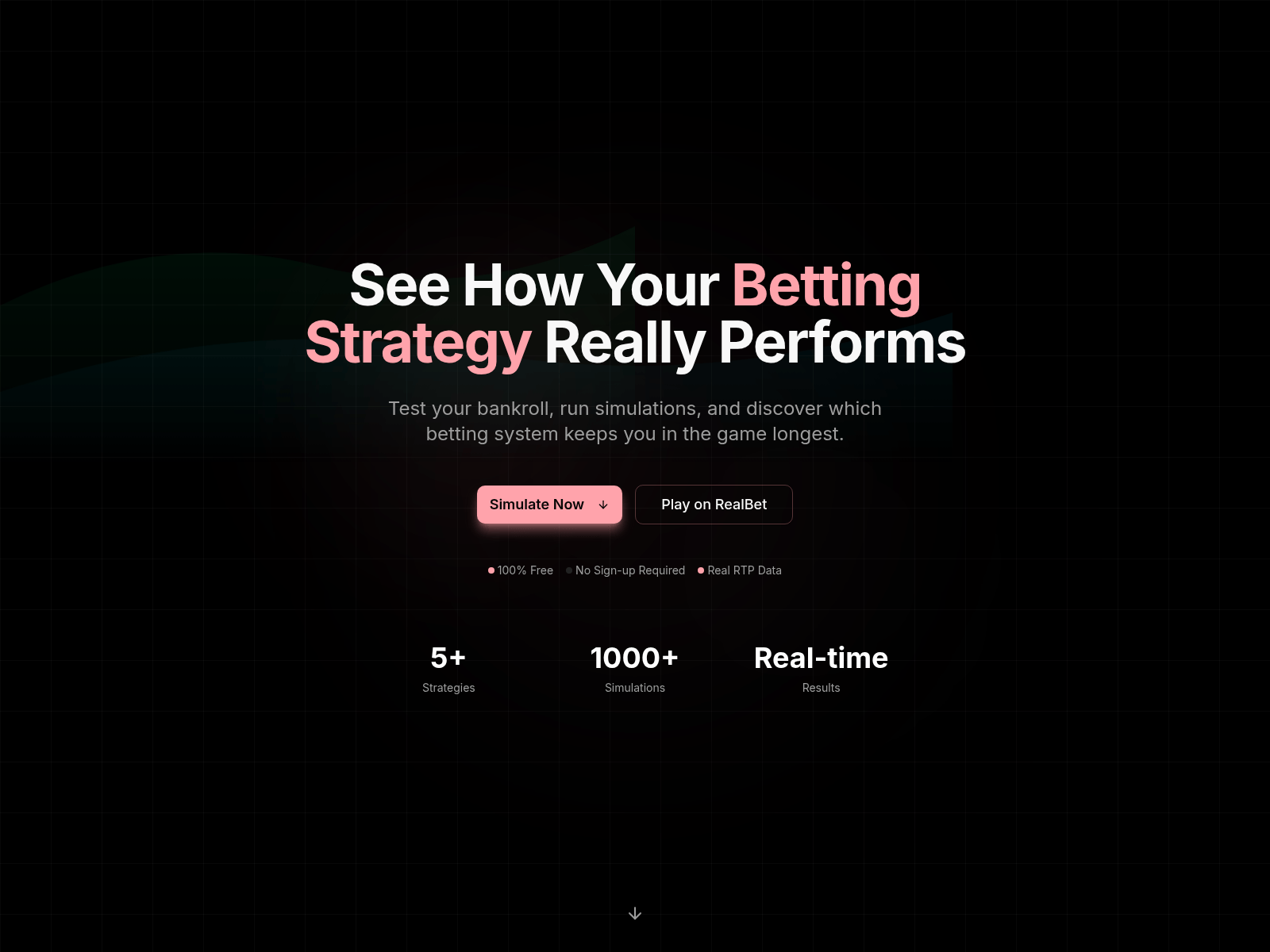 Screenshot of simulator.realbet.io