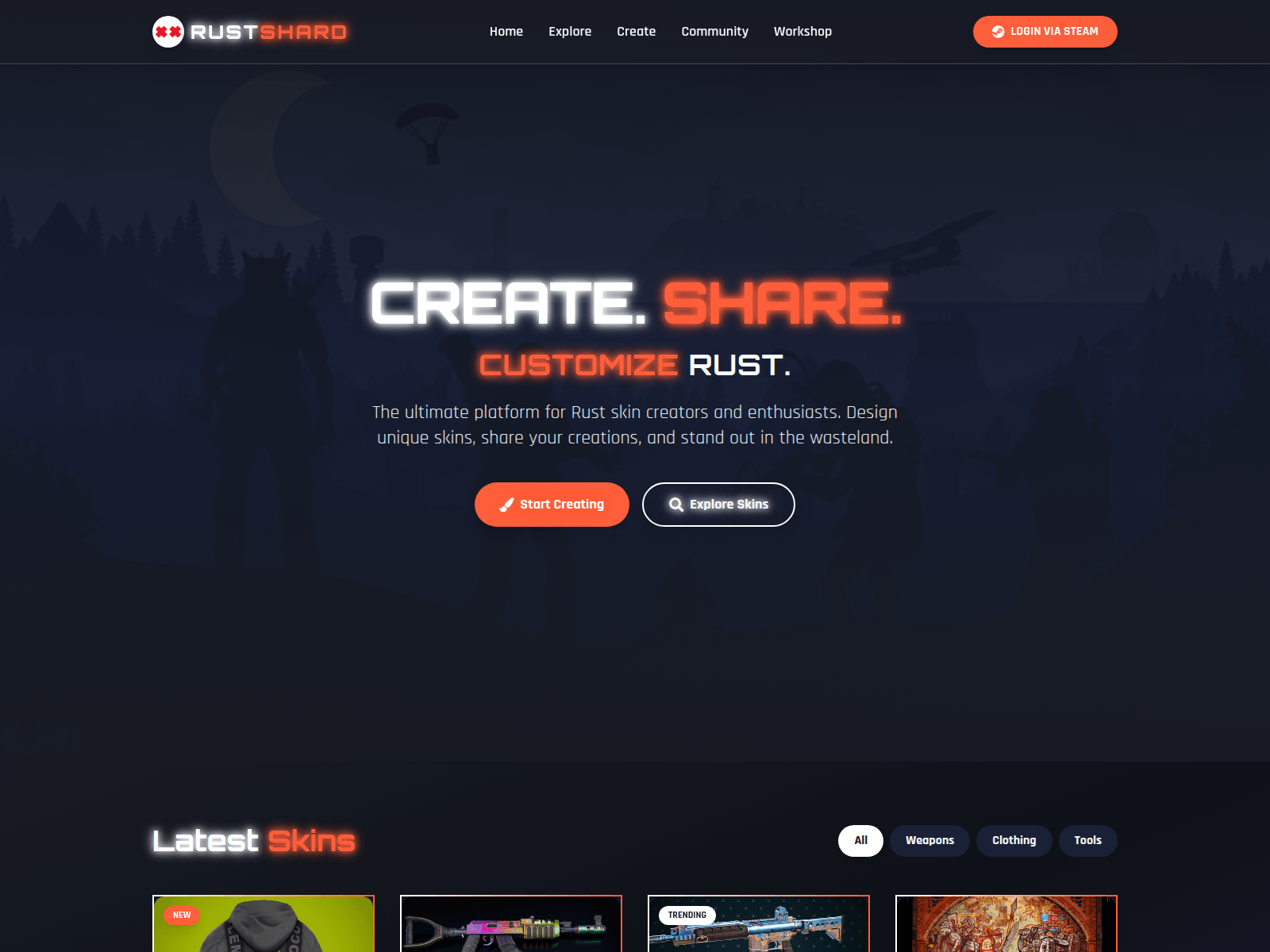 Screenshot of rustshard.net