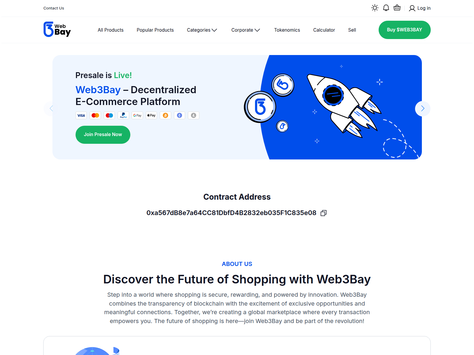 Screenshot of web3bay.io