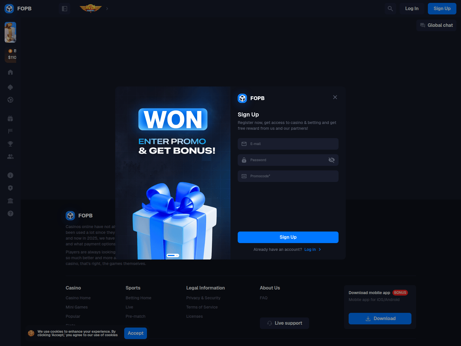 Screenshot of fopb.cc