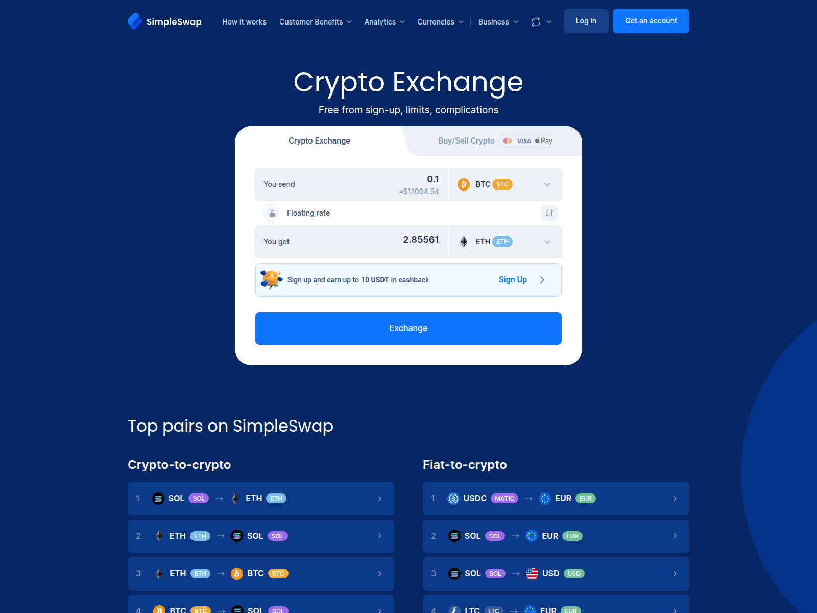 Screenshot of simpleswap.lol