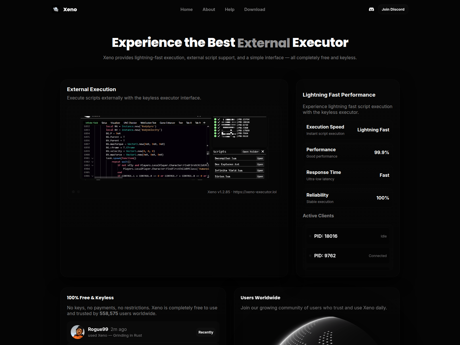 Screenshot of xeno-executor.lol