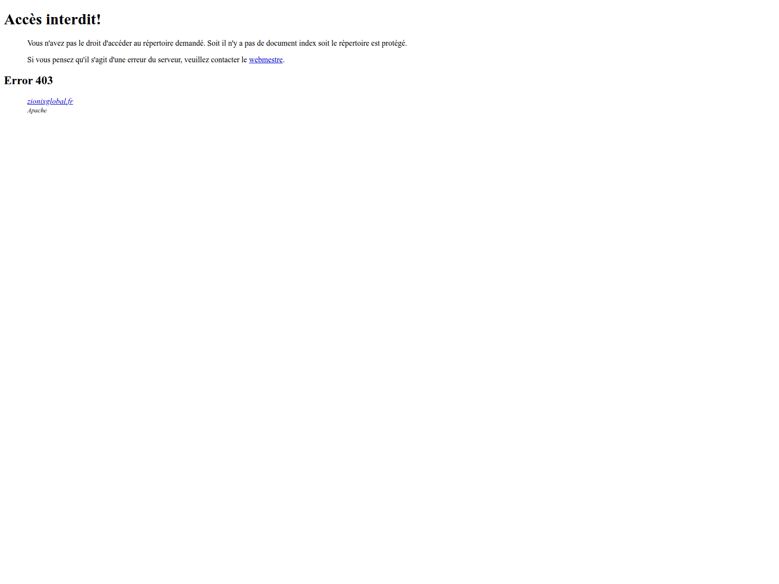 Screenshot of zionixglobal.fr