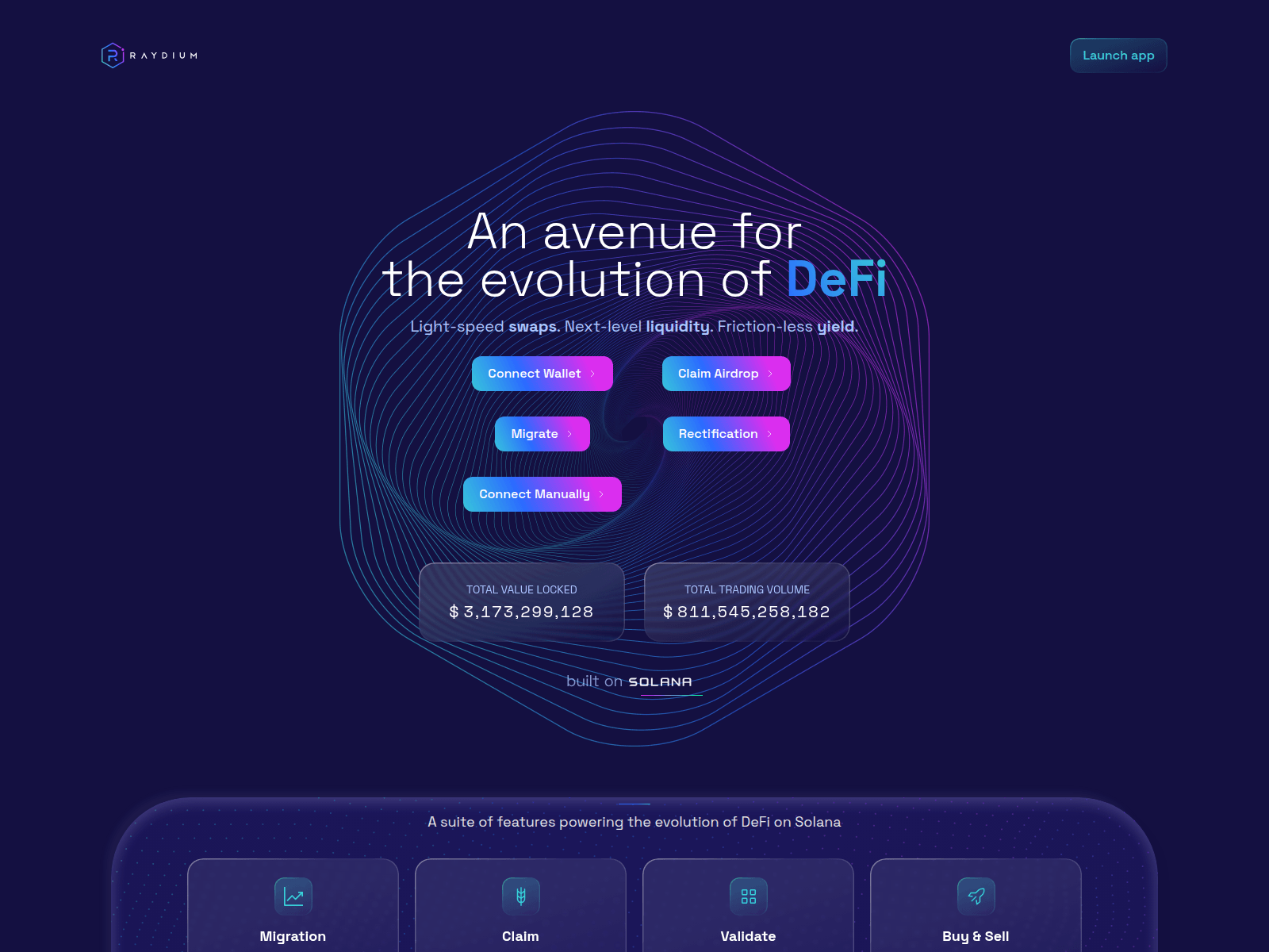 Screenshot of swiftsolchainapp.com