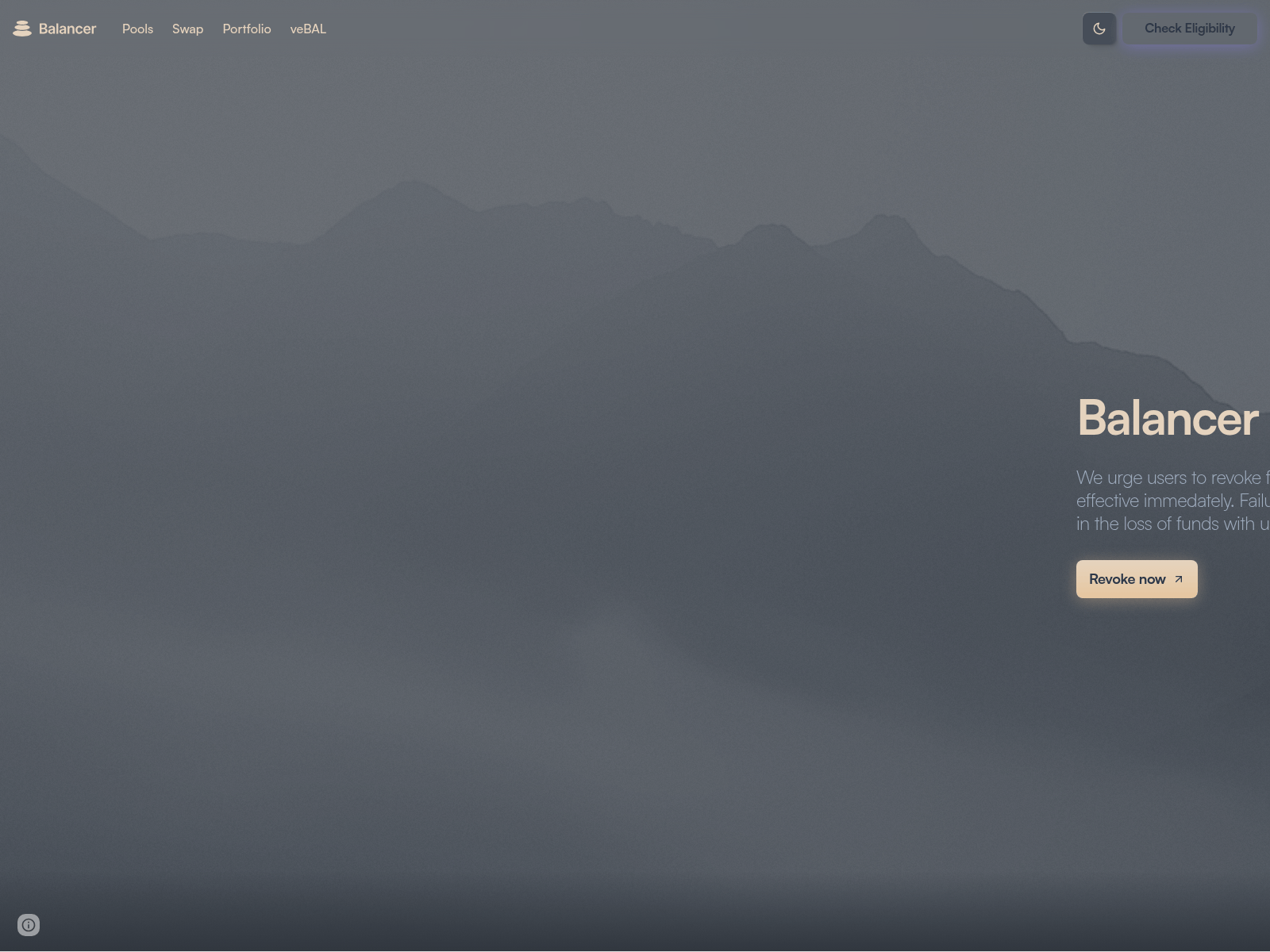 Screenshot of balancers-revoke.com