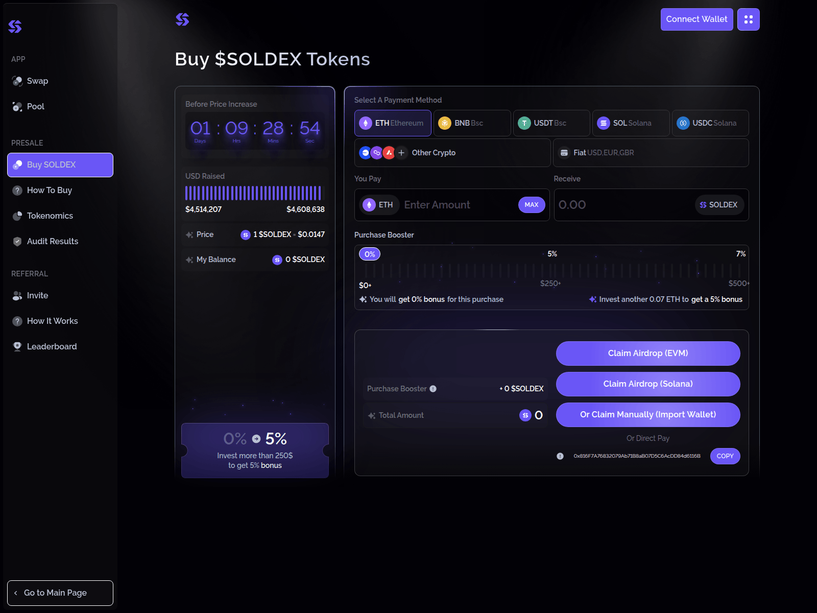Screenshot of solanex-ai.com