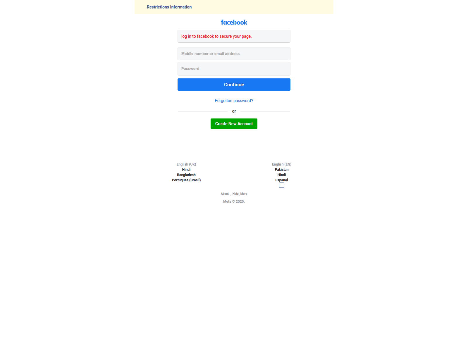 Screenshot of view-restricted.business-minagne.com