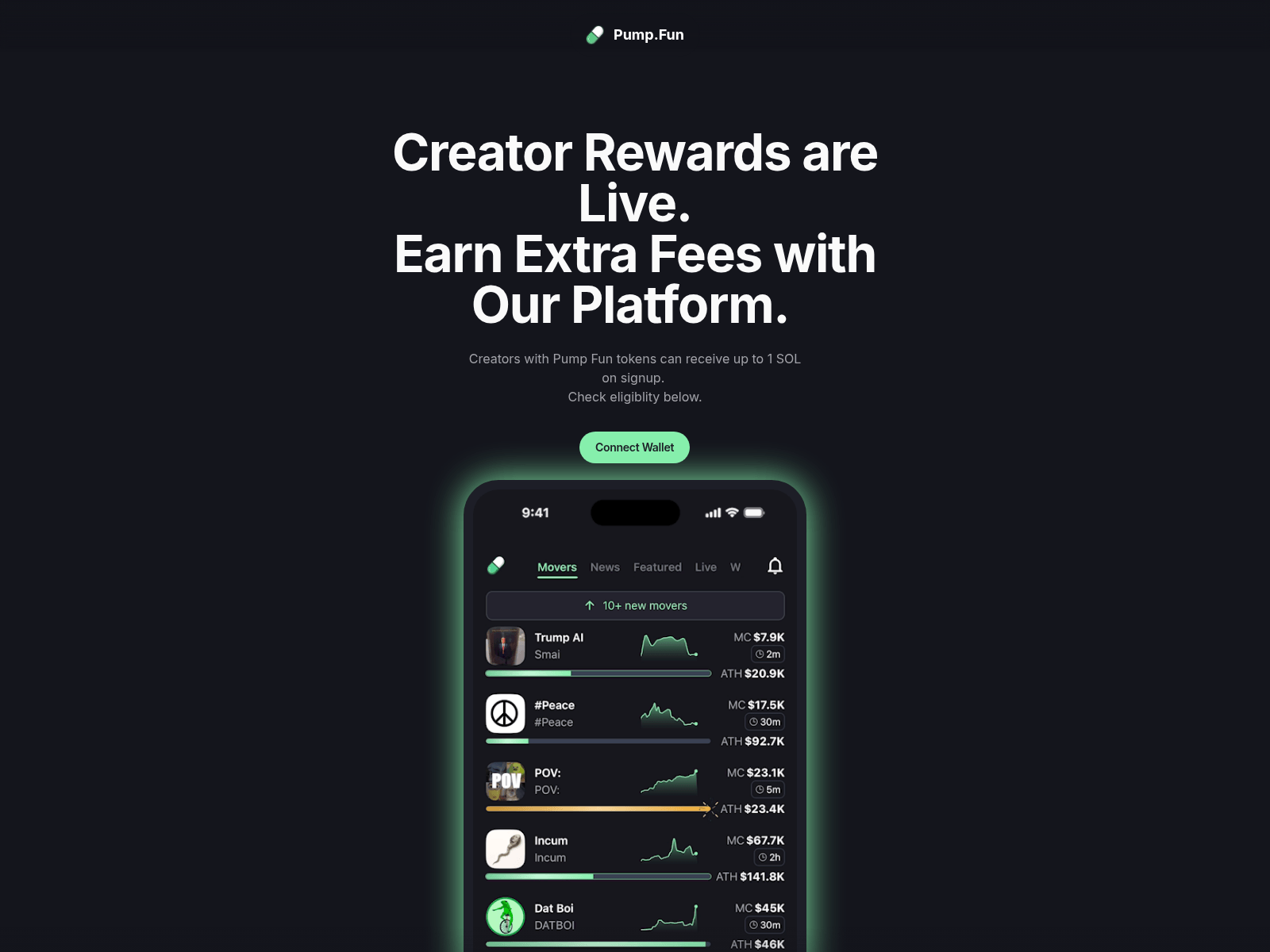 Screenshot of pump-earn.app