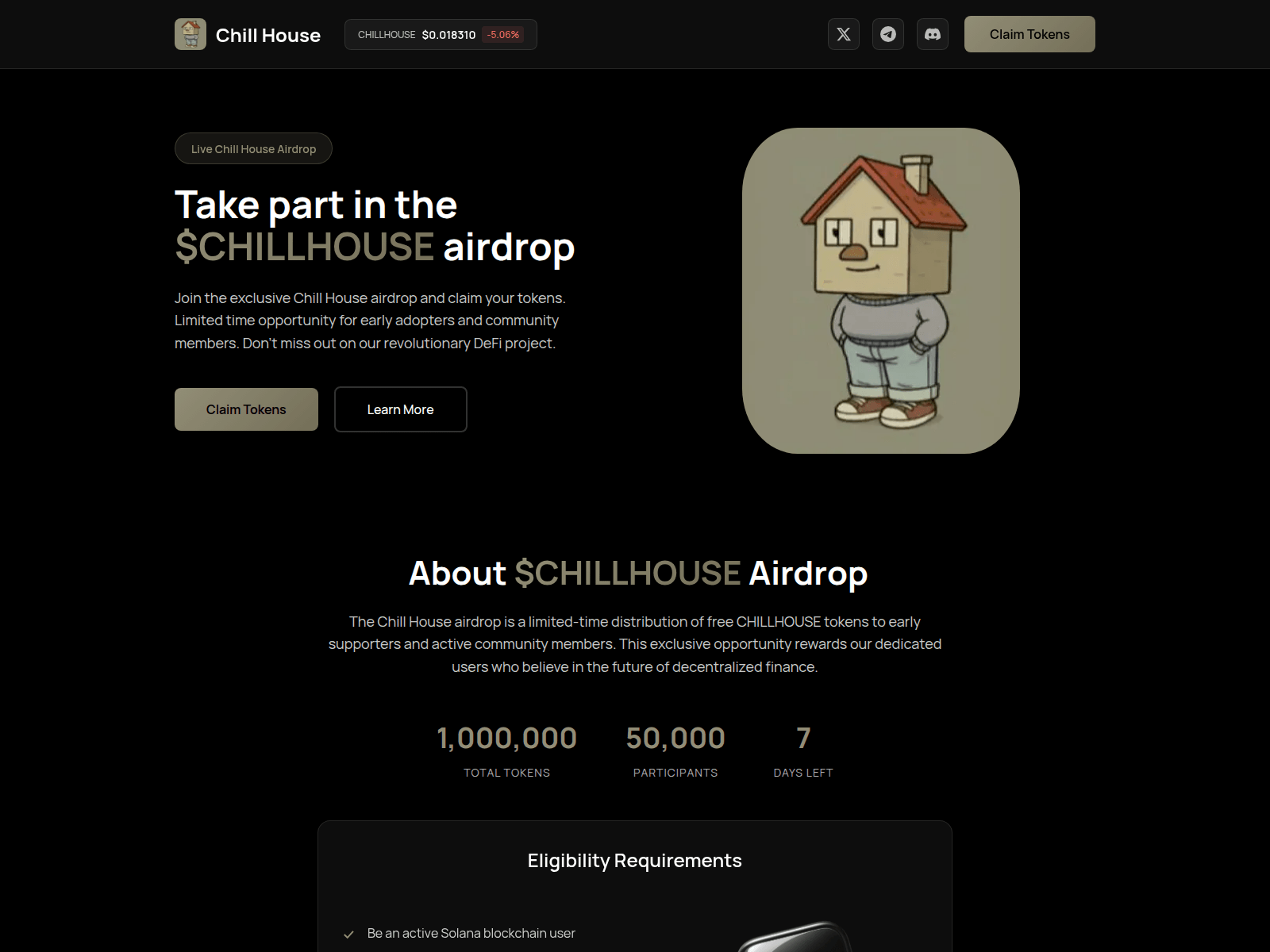 Screenshot of airdrop-chillhouse.meme