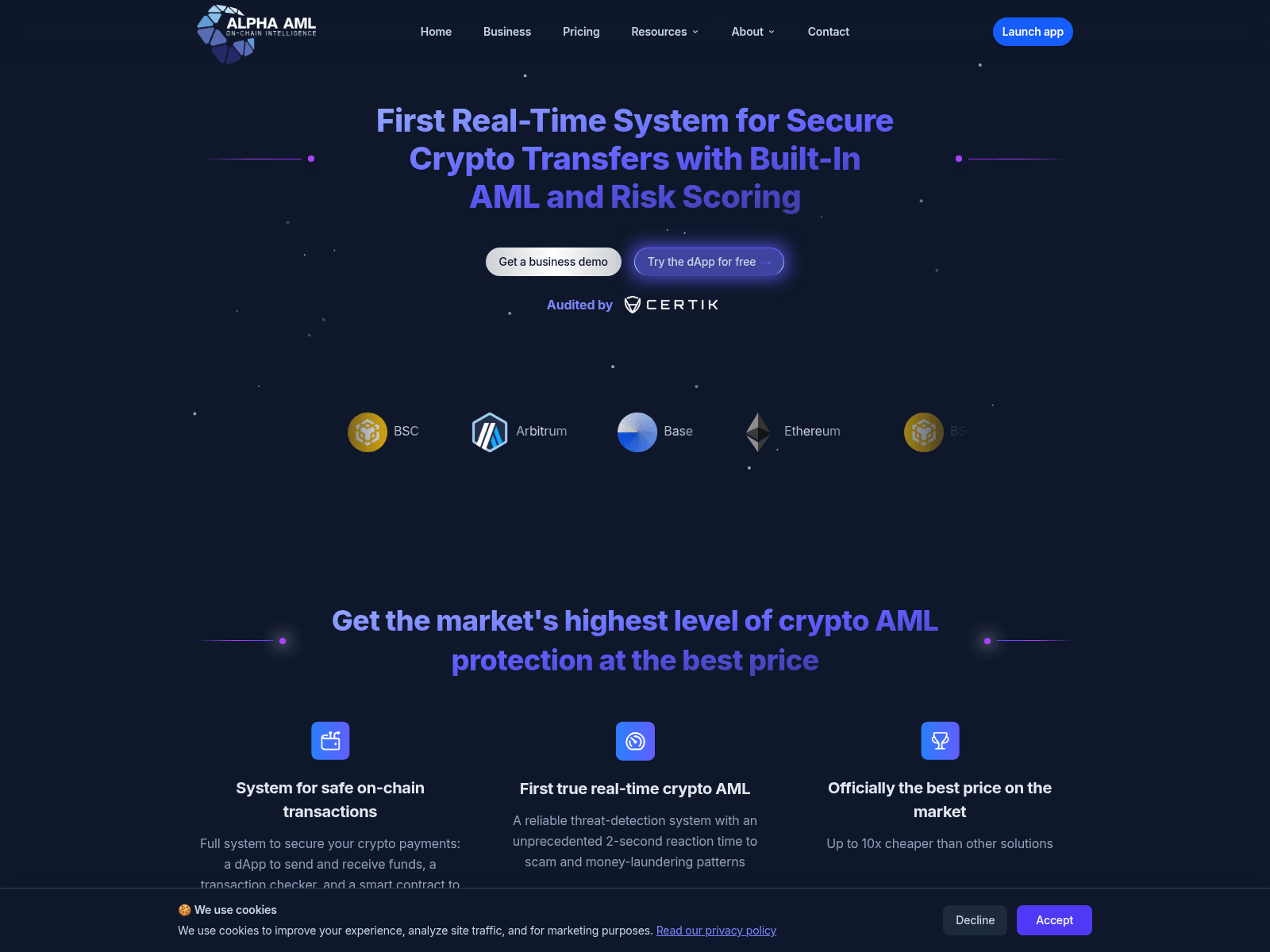 Screenshot of alpha-aml.com