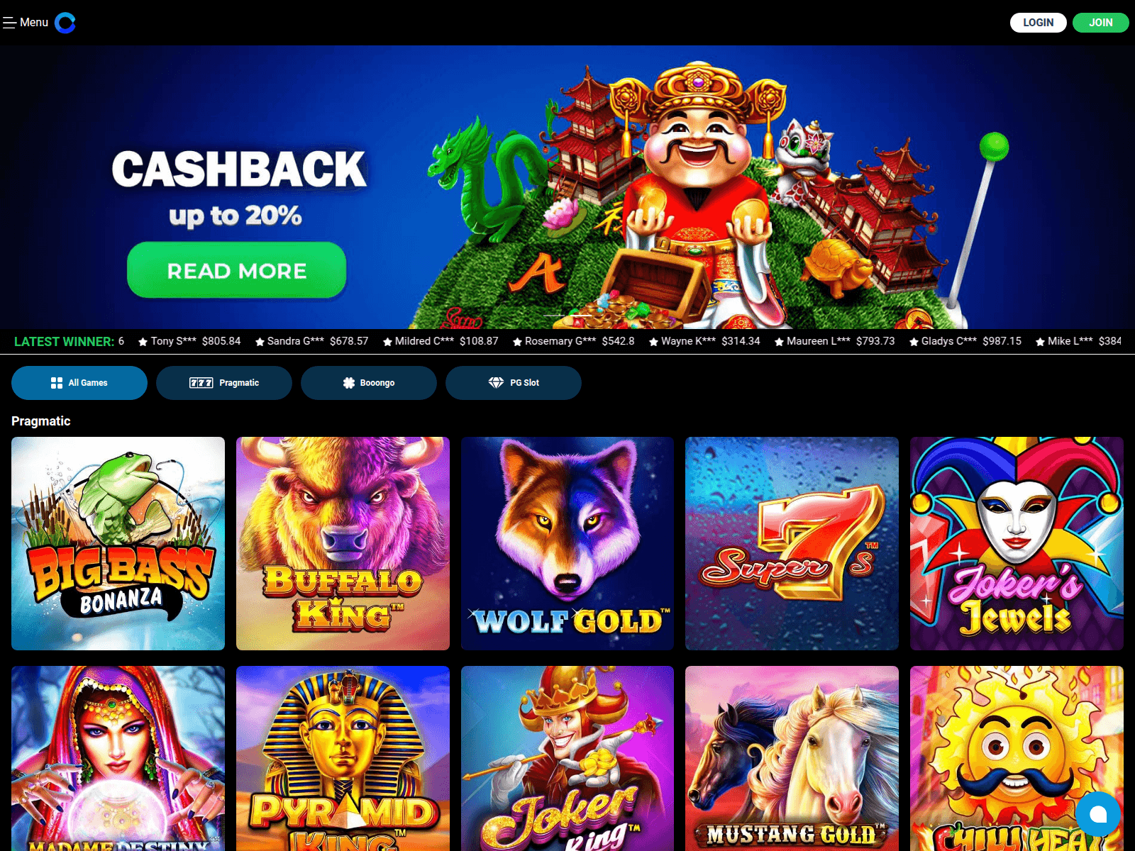 Screenshot of rollcoincasino.com