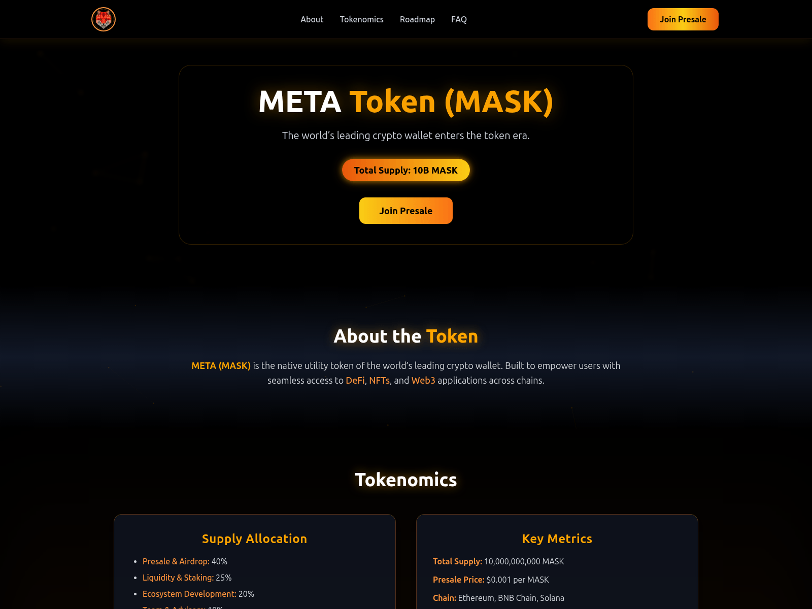 Screenshot of metamaskpresale.com