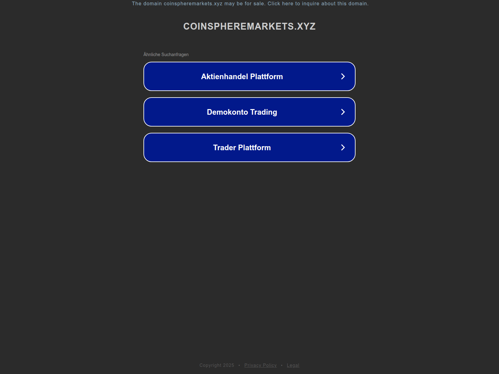 Screenshot of coinspheremarkets.xyz