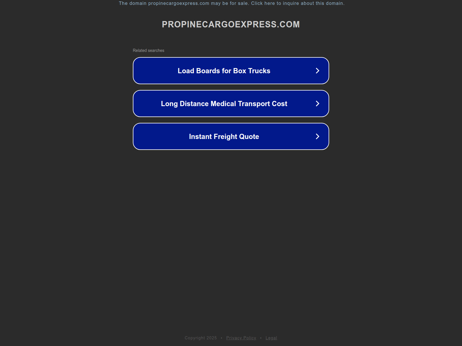 Screenshot of propinecargoexpress.com