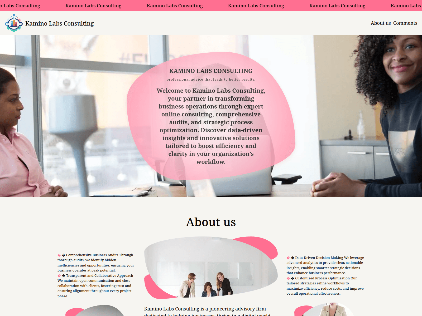 Screenshot of kamino-lab.com