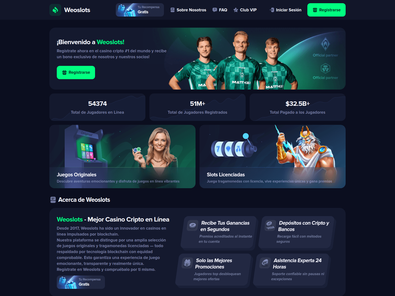 Screenshot of weoslots.com
