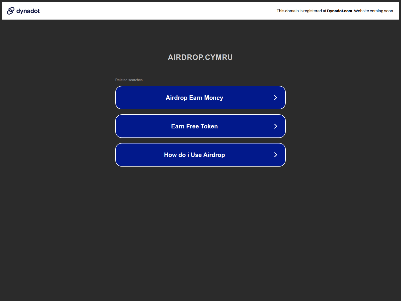 Screenshot of airdrop.cymru