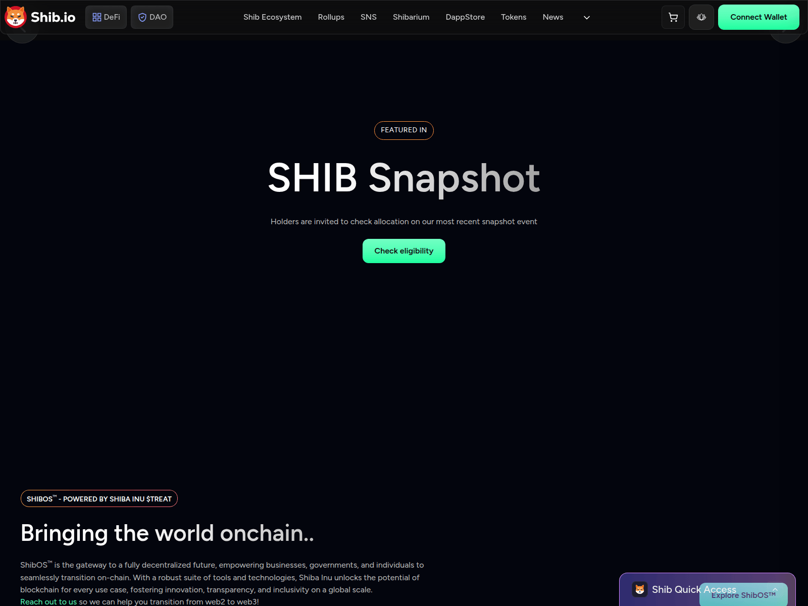 Screenshot of rewards-shibainu.votings.workers.dev
