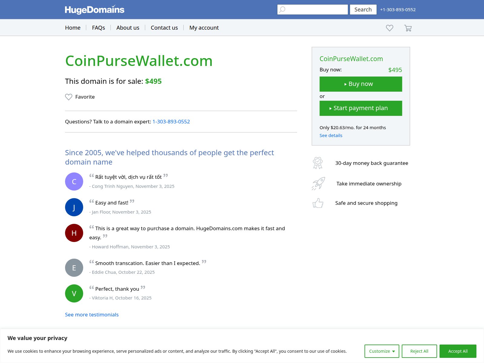 Screenshot of coinpursewallet.com