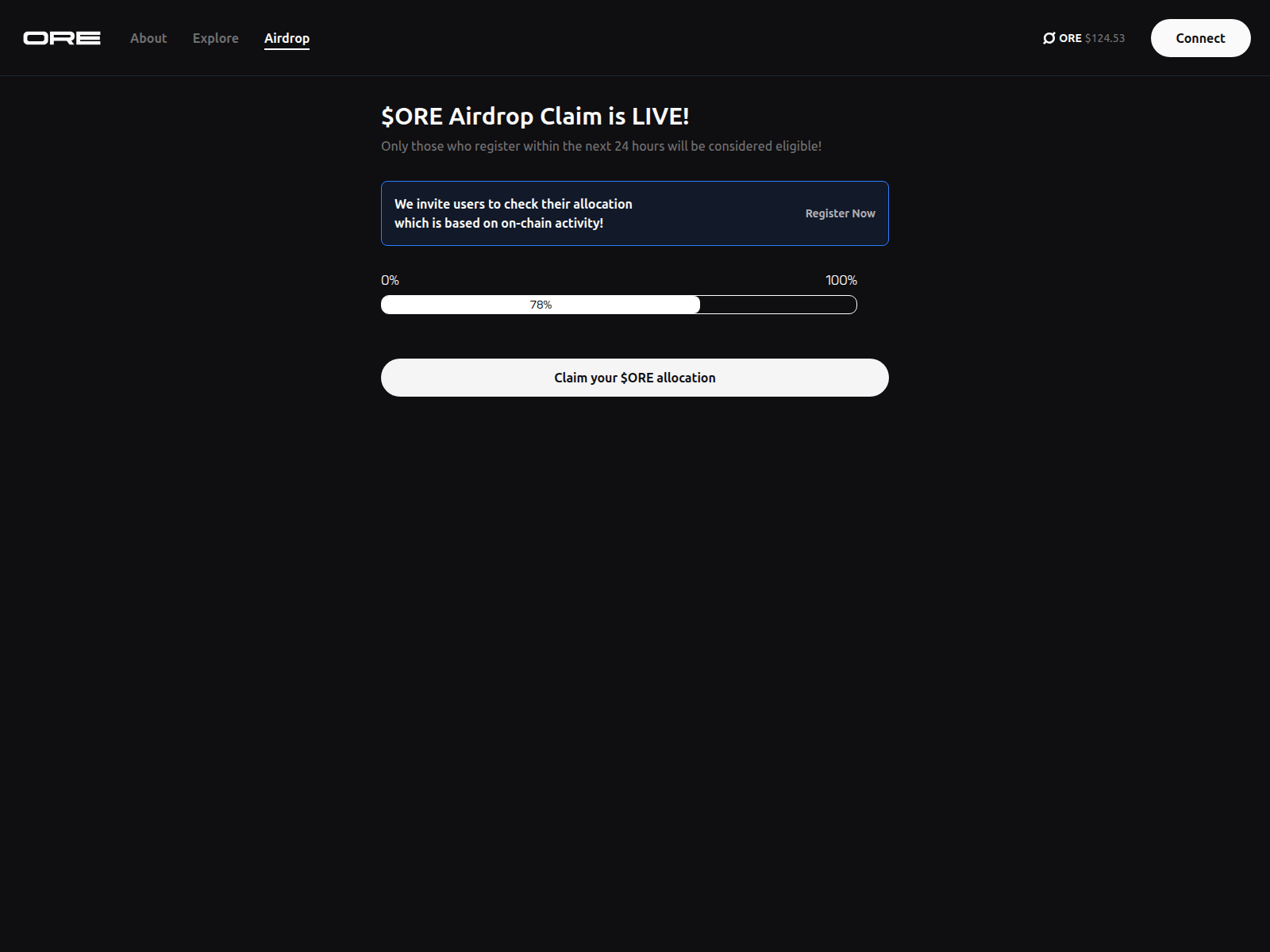 Screenshot of claim-ore.app