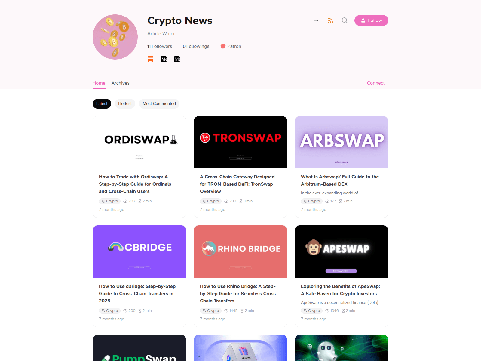 Screenshot of crypto-news-6320.xlog.app