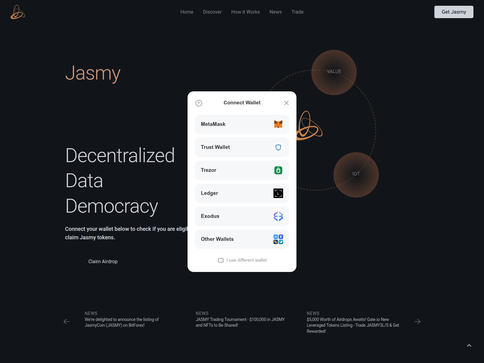 Screenshot of protocol-jasmy.net